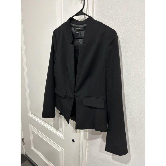 Ellen Tracy Black Open Front Blazer Jacket Womens Size 6 Workwear Classic - Picture 3 of 9